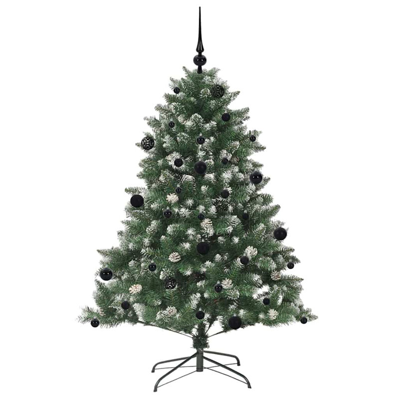 Artificial Christmas Tree with Stand, Black, 4.92' H