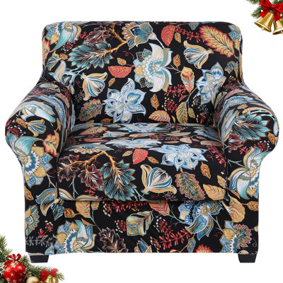 Couch Covers, Chair/Sofa Covers, Floral Pattern, Stretch, Printed, 2 Pieces, Armchair Slipcover, Separate Couch Cushion Slipcover, Furniture Protector For Dogs(Armchair, Floral)