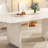 Glossy Snowflake White Dining Table-110582929