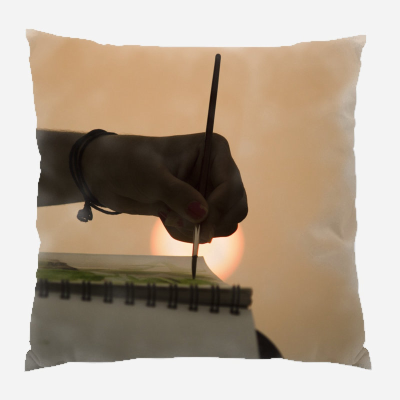 Coussin décoratif people Boling, Microsuède, Intérieur
