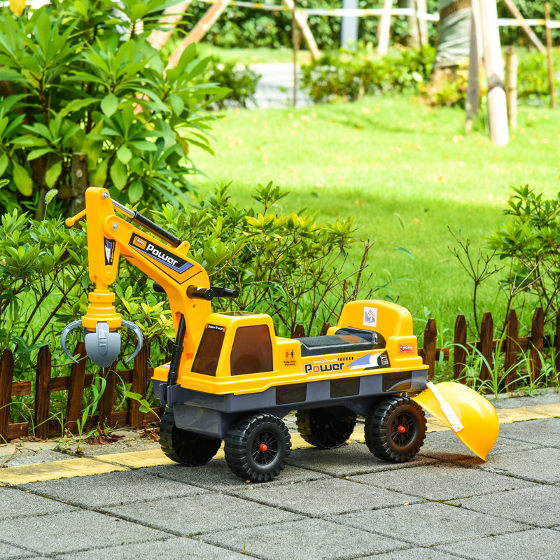 Gusman Isabelle & Max No Power Ride on Excavator Digger Music Light for 2-3 Years Old Yellow
