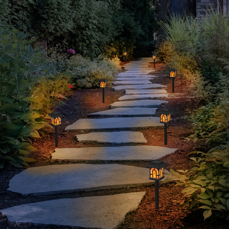 Black Solar Led Outdoor Path Lights, Gray