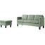 En forme de L avec velours rembourré, olive, 4 sièges, siège mi-moelleux - idéal pour les appartements, style artistique d'apparence moderne en velours, petits espaces multifonctionnels, confortable