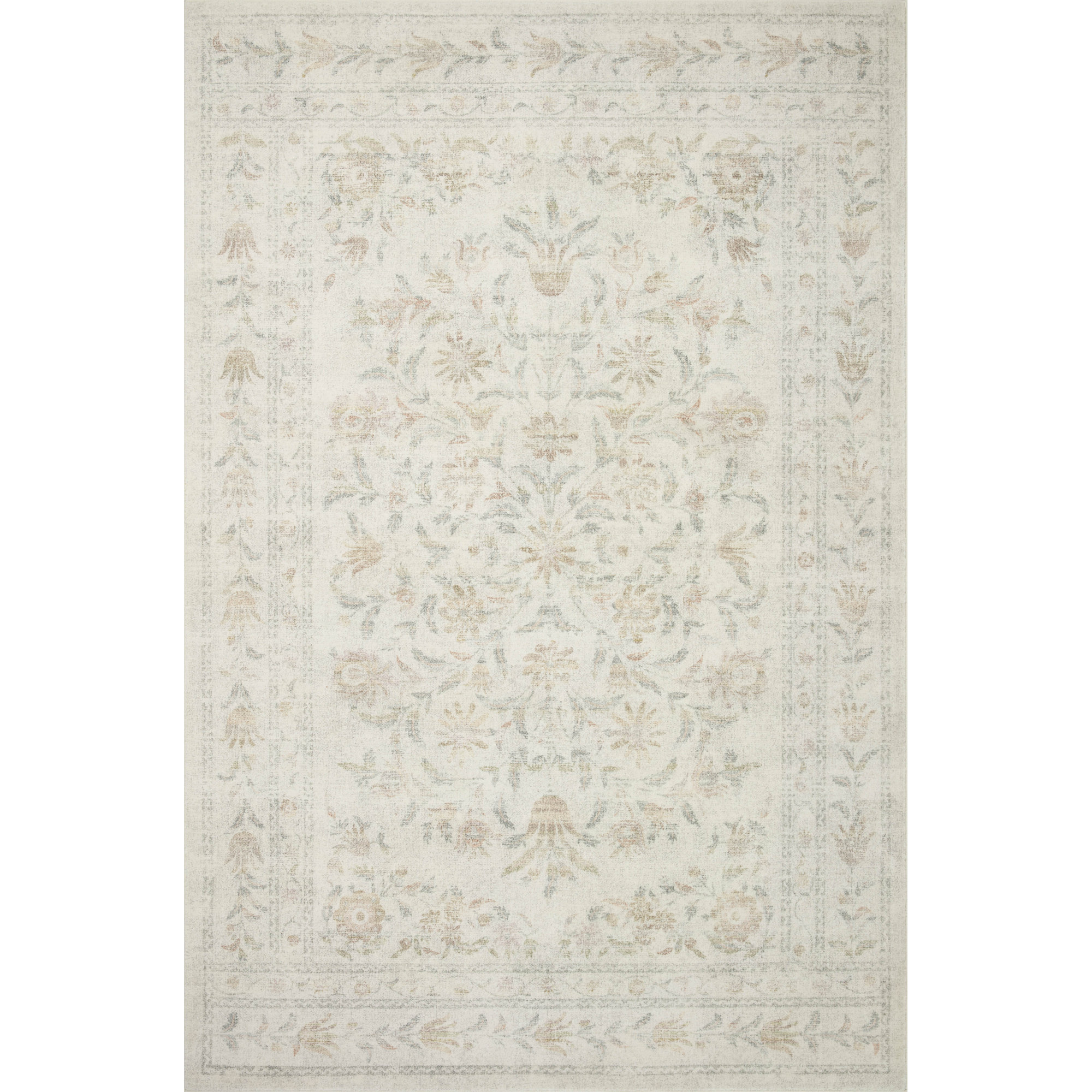 Rifle Paper Co. x Loloi Courtyard Yellow / Multi Area Rug feat. CloudPile, Rectangle 2'3" x 3'9"