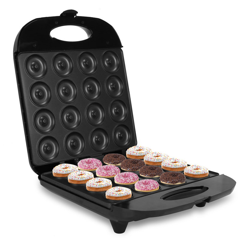 Mini machine à beigne avec 16 trous de beignets, revêtement antiadhésif, chauffage double face