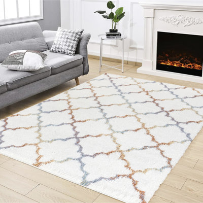 Tapis à poil long Loft, 7 pi 10 po X 9 po, poils de 1,21 po, teint, fabriqué en Turquie