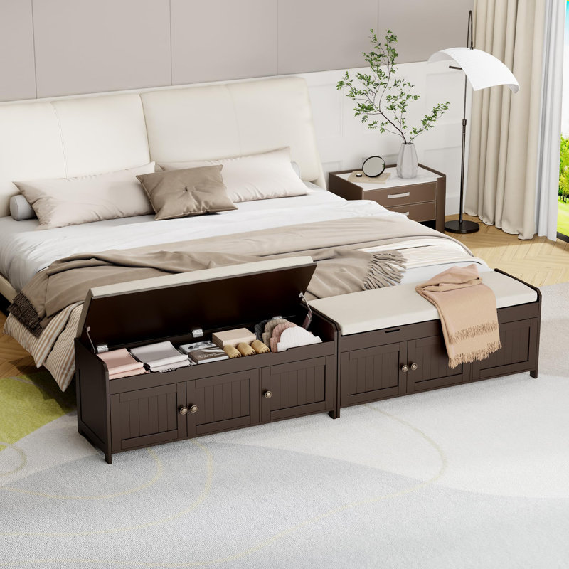 41.3" Shoe Bench with Lift Top Storage, Espresso