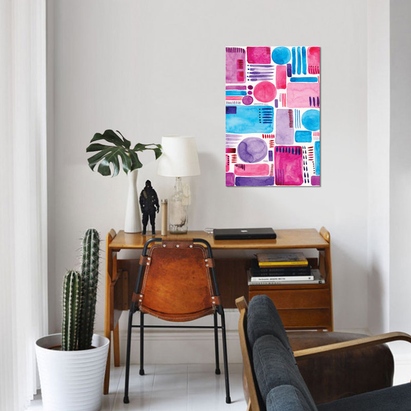 « mod shapes ii », impression sur toile, H 12 po x l 8 po x P 0,75 po, Pas de tapis, Toile tendue