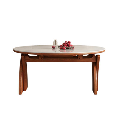 29.53"W to 47.24"W Mid-Century Intertwined Horn Leg Small Space Extendable Sintered Stone Dining Table