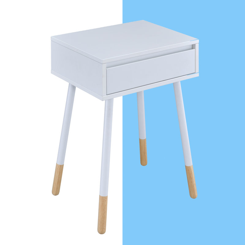 Table de bout avec rangement Danixsa, Blanc