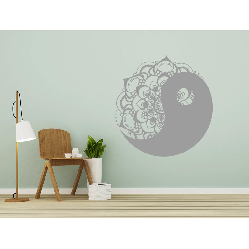 Adhésif décoratif mandala bohémien, Argent, H 42 po x l 42 po