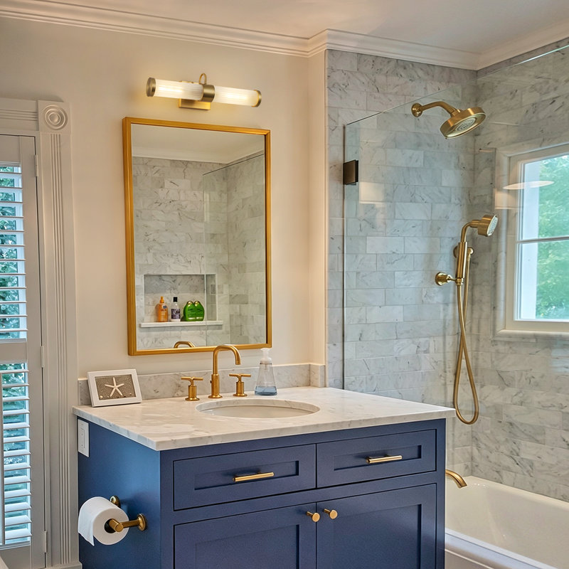Éclairage linéaire moderne pour meuble-lavabo 2 lumières