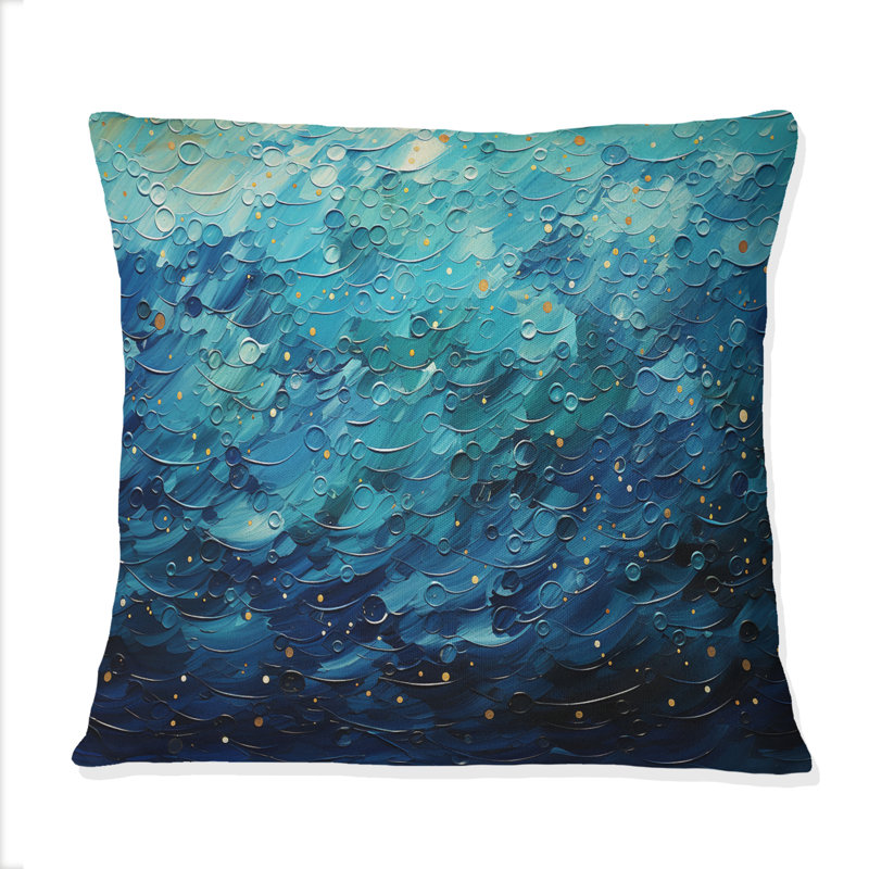 Coussin Oceanic Pointillism I - Abstract Collages