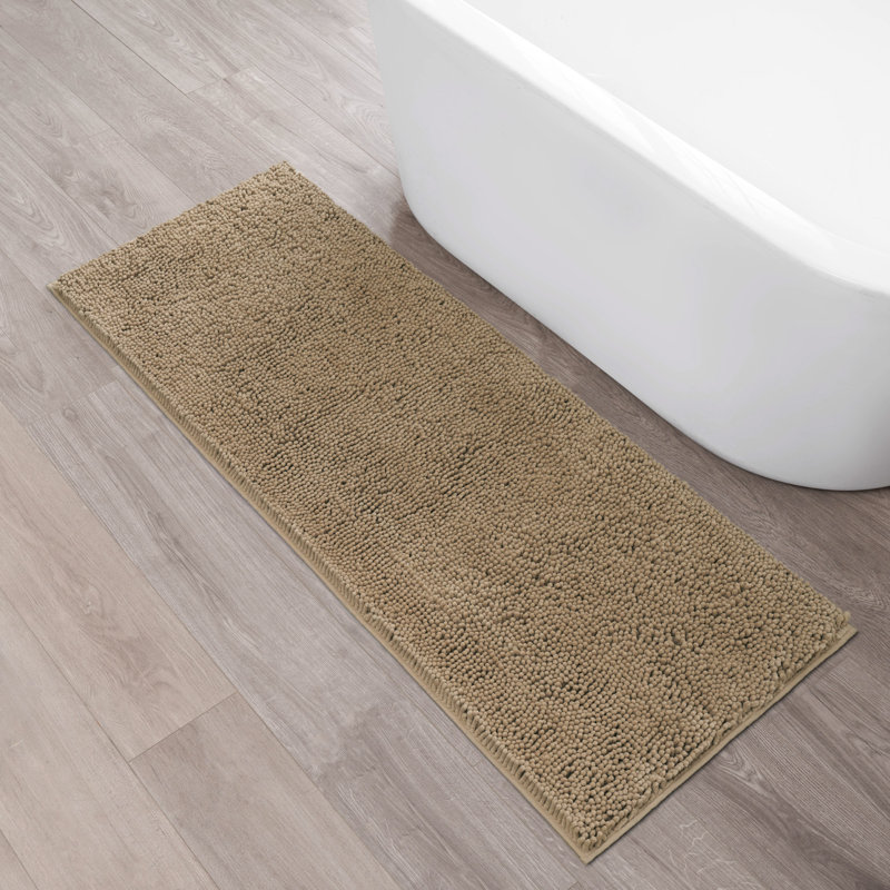 Non-Slip Bath Mat - Basics by Wayfair™, Linen, Single - 24" L x 60" W