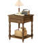 Table de bout de 23,8 po de hauteur avec rangement et pieds en bois massif