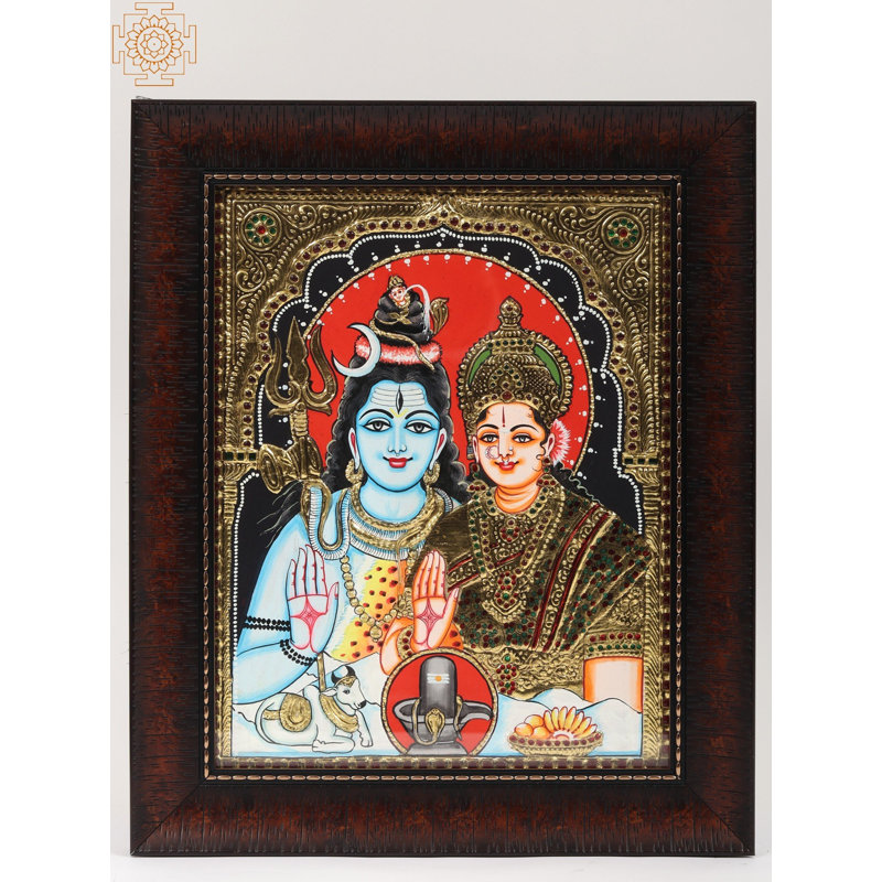 Peinture encadrée «Shiva Parvati Tanjore»