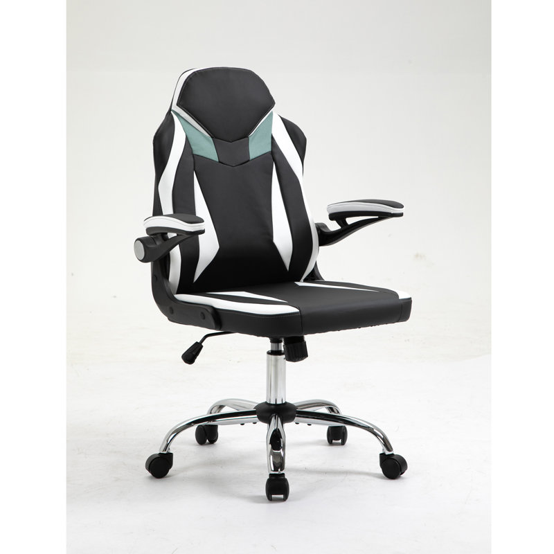 PC et chaise de course, Noir / blanc / bleu sarcelle