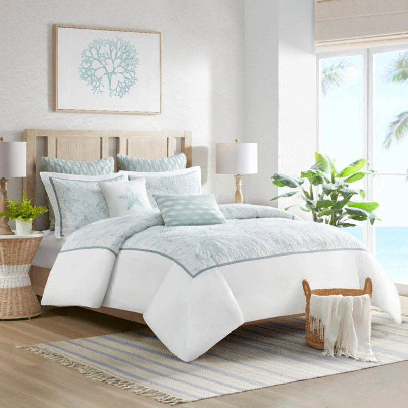 Ensemble de housse de couette mini blanc double / grand