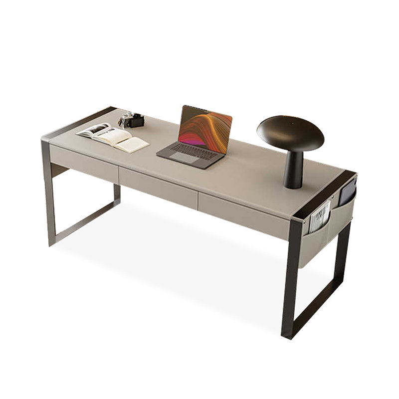 GI802006815820&Color&Size Steel Writing Desk, H 29,53 po x l 70,87 po x P 23,62 po, Beige / blanc