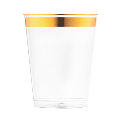 Transparent avec verres métalliques dorés (8 oz) - 400 verres