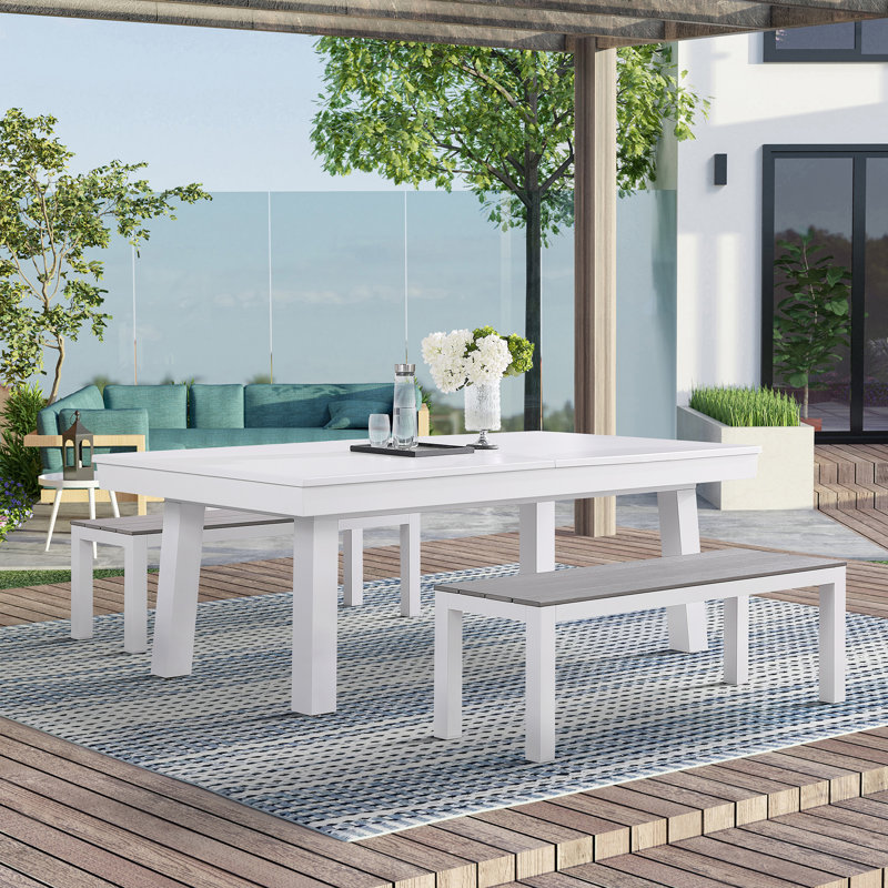 Ensemble repas pour 6 personnes, Gris anthracite, Blanc