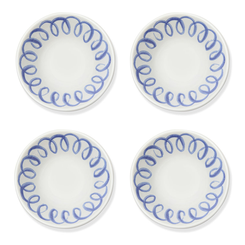 Amalfi Berry Bowl - Pink - 4.5", White/Blue