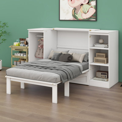 Lit escamotable avec tablettes et garde-robe Murphy
