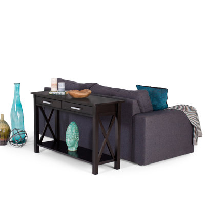 Providence 47 inch Wide Solid Wood Console Sofa Table in Hickory Brown