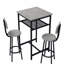 Table de bar, équipée de 2 tabourets de bar, avec dossier et cloison