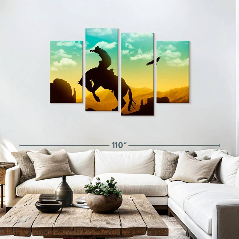 Lelar Eagle And Cowboy, 48" H x 75" W