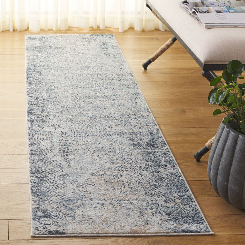 Jiayou Performance Geometric Rug, Runner 2' x 8'