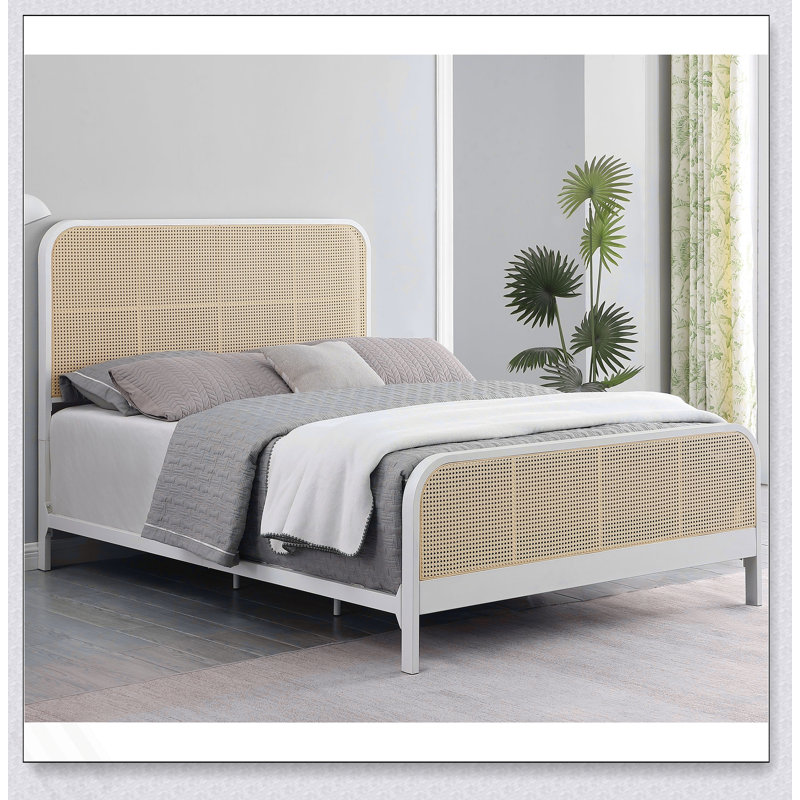 Grand lit en toile Rande, Blanc