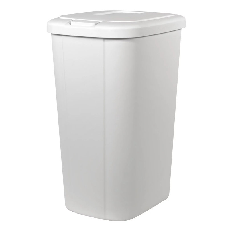 Poubelle en plastique 13,3 gallons, blanc