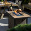 Foyer de table 42 po 50 000 BTU en propane avec rangement caché, perles de verre bleues et couvercle