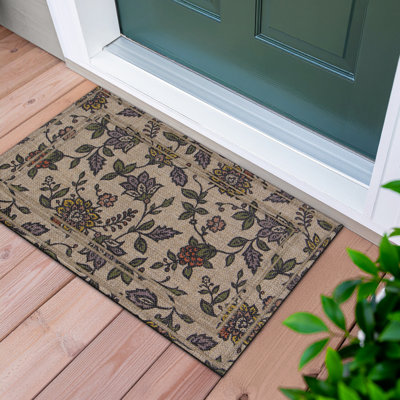 Garden Jacobean Sisal Non-Slip Indoor Outdoor Doormat 18" x 30"