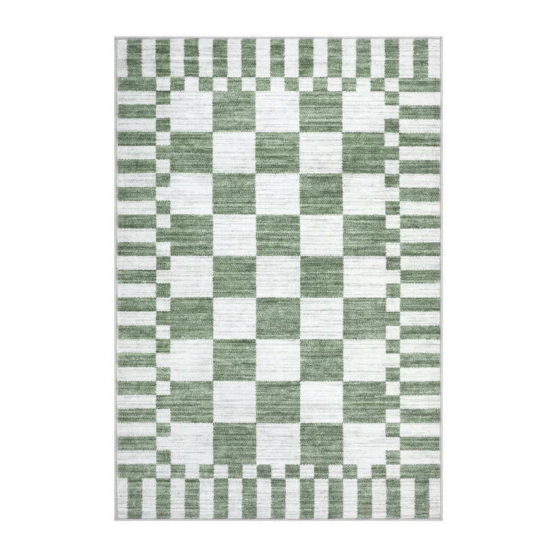 Checkered Rug for Living Room Washable Bedroom Rugs Non Slip Back Modern Classic Area Rug for Kids Boys Bedroom Home Decor Carpet for Dining Room Office