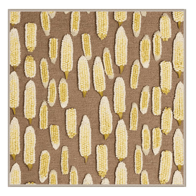 Washable Sweet Corn White Vegetables Area Rug