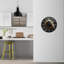 Élégante horloge murale en verre trempé, décor noir et or, art minimaliste, décoration intérieure moderne, horloge silencieuse, cadeau d'anniversaire-580712174-580712172