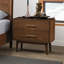 Ensemble de chambre à coucher 3 pièces avec lit plateforme et lit noyer-5178742