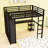 Metal Loft Bed with Wardrobe and Desk,Shelves-1272760822-1272760817