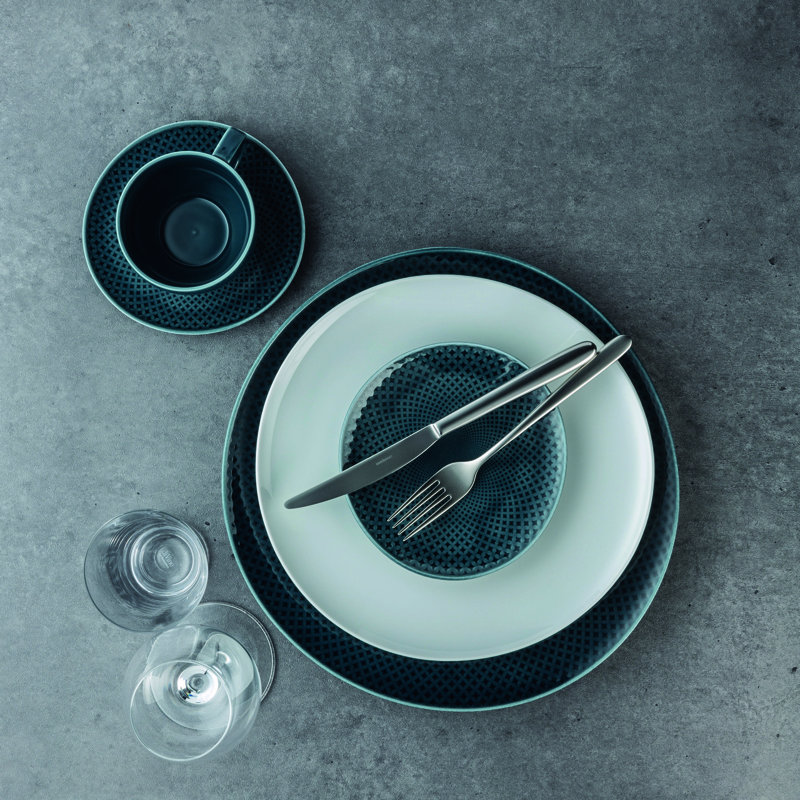 Junto Porcelain China Platter, Ocean Blue