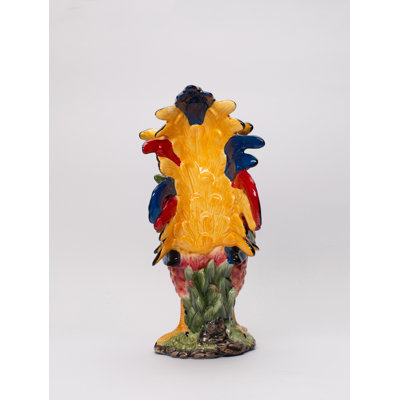 Fine Ceramic Red Country Rooster Figurine- 15"H