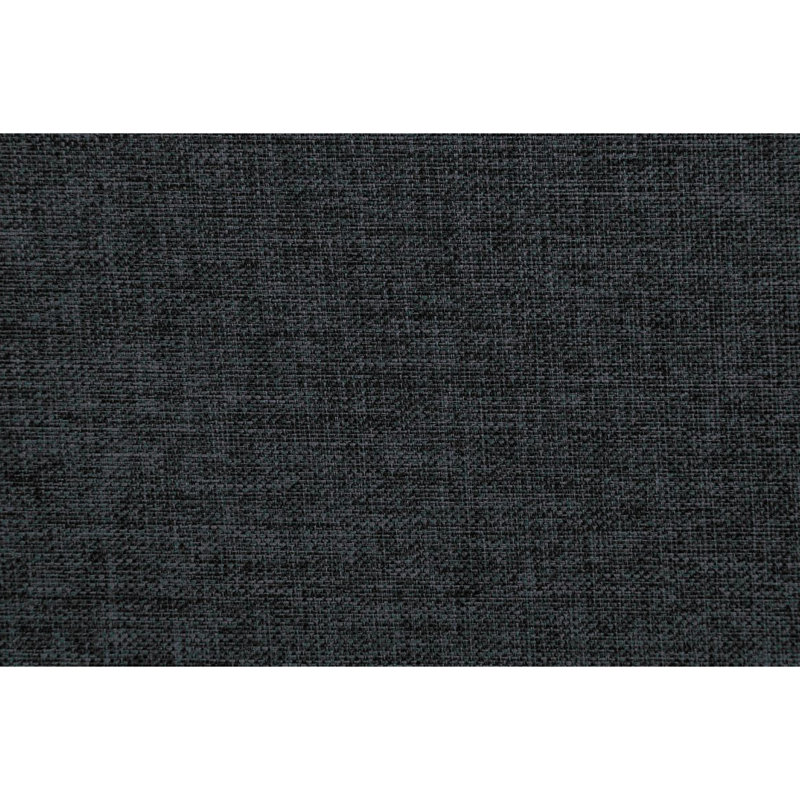 Salon moderne en polyfibre noir avec coussin convertible en bois massif et pieds, Noir