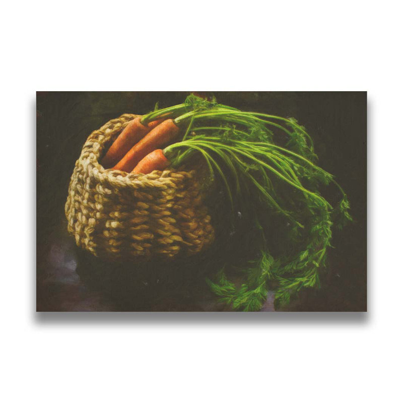 Panier à carottes par Hal Halli. Impression sur papier - Montée et encadrée, H 44 po x l 64 po