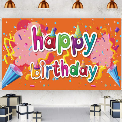 71 x 45 po Bannière de fond d'anniversaire pour la photographie Joyeux anniversaire