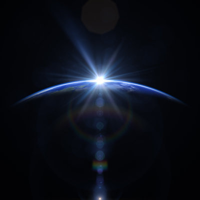 Lever de soleil dans l'espace par Blackjack3D