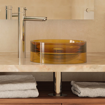 Lavabo de salle de bain à bateau circulaire en plastique incandescense lana
