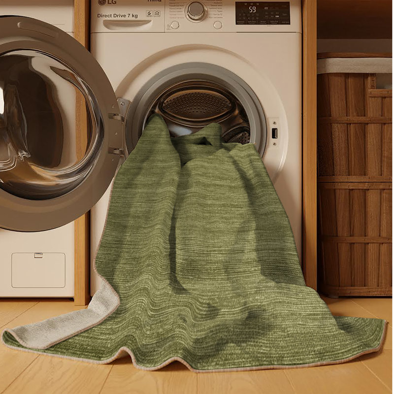 Machine Washable Solid Brown Area Rug, Square 8'