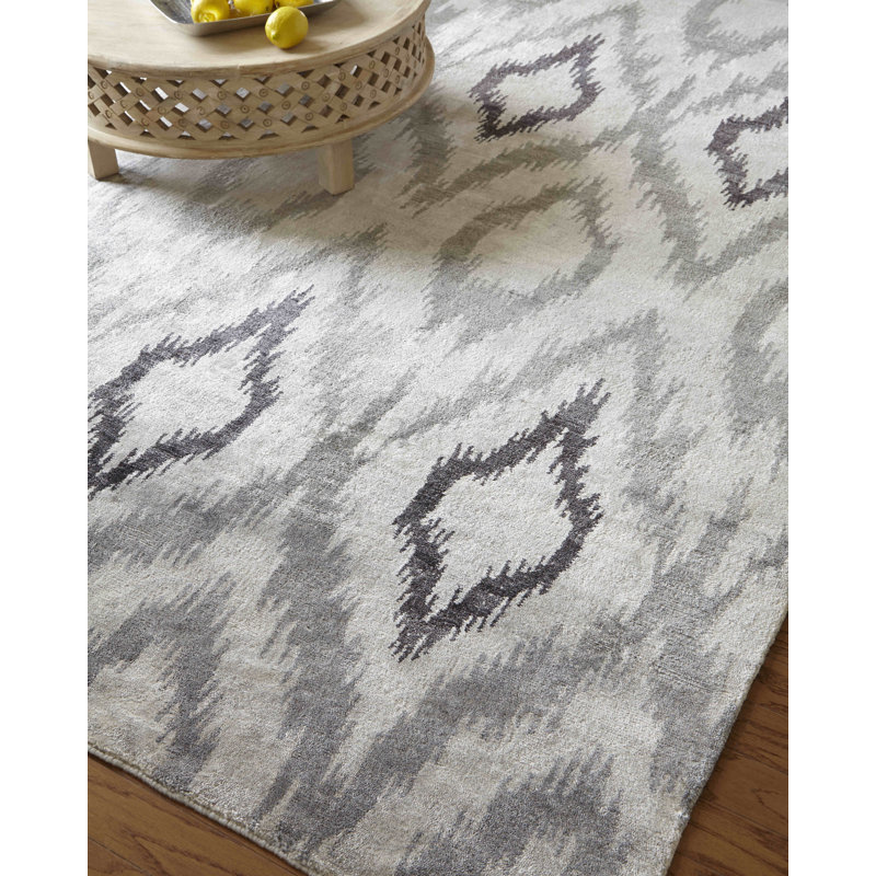 Bamboo Silk Ikat Area Rug, Rectangle 8' x 10'