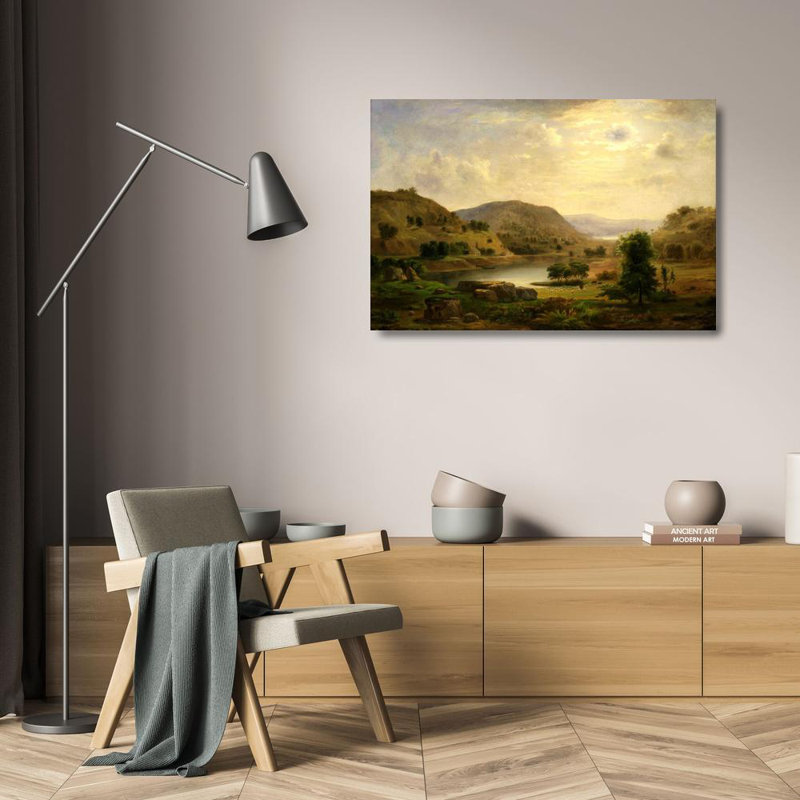 "Valley Pasture" par Robert S. Duncanson - Art sur toile tendue avec châssis, H 24 po x l 17 po
